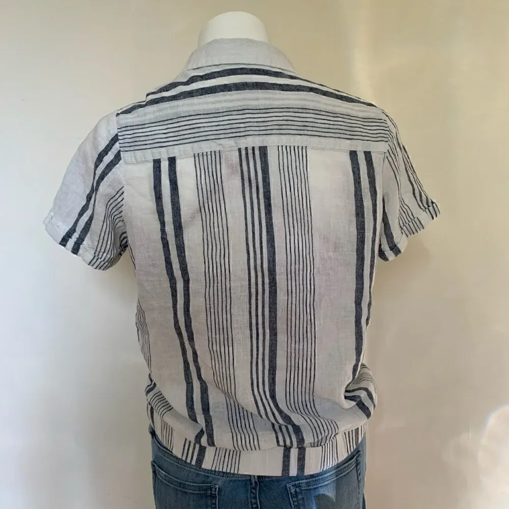 Universal Thread Linen Striped Knot Front Tee - Picture 6 of 8